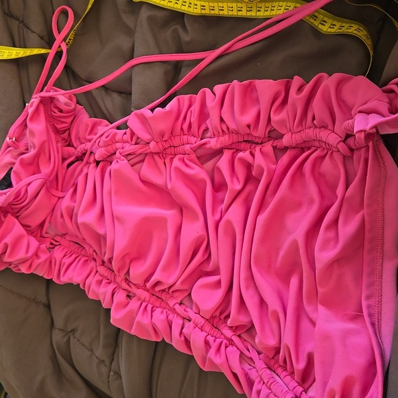 Revolve NBD Pink Cut Out Slinky Ruched Mini Dress Barbiecore Size S - Picture 4 of 7